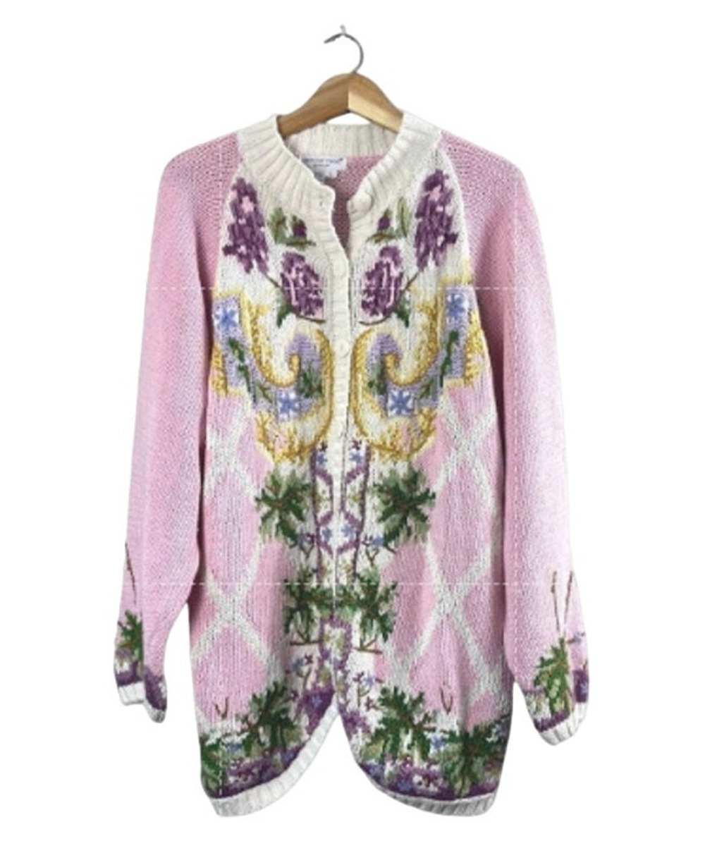 Vintage Women's Ramie Jennifer Reed Cardigan L